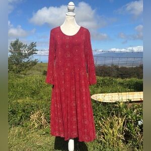 Gudrun Sjöden Tricot Red Heart Floral babydoll midi dress  medium